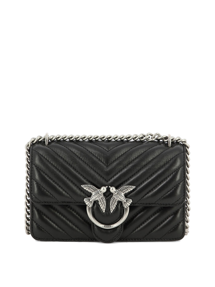 Pinko Black Leather Crossbody Bag