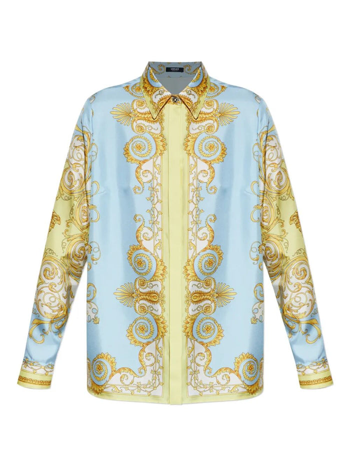 Versace Silk Plaid Shirt