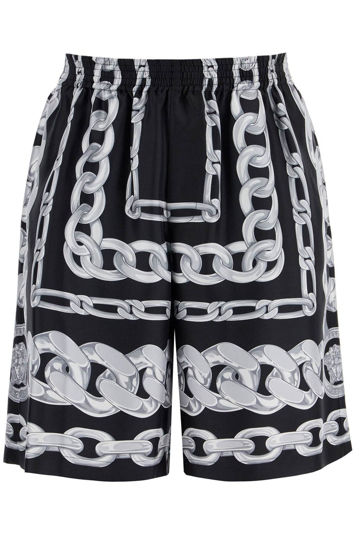 Versace Printed Silk Bermuda Shorts