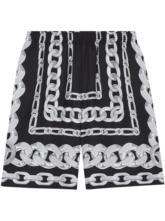 Versace Medusa Chain Silk Shorts