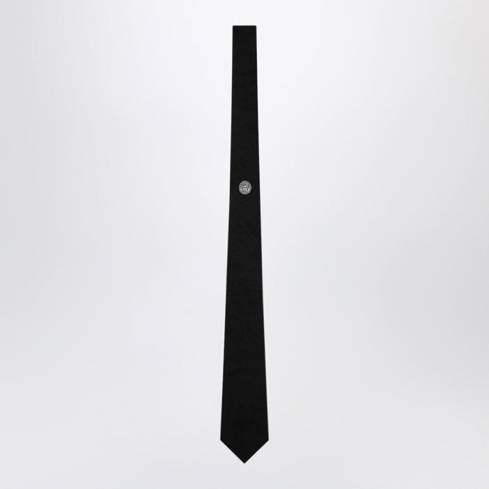 Versace Black Silk Jacquard Tie