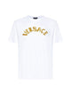 Versace Logo Embroidery Cotton T-Shirt