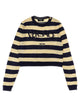 Versace Kids Lurex Striped Sweater With Logo Embroidery