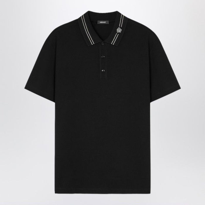 Versace Embroidered Cotton Piqué Polo