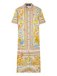 Versace Underwater Barocco Fitted Midi Shirt Dress