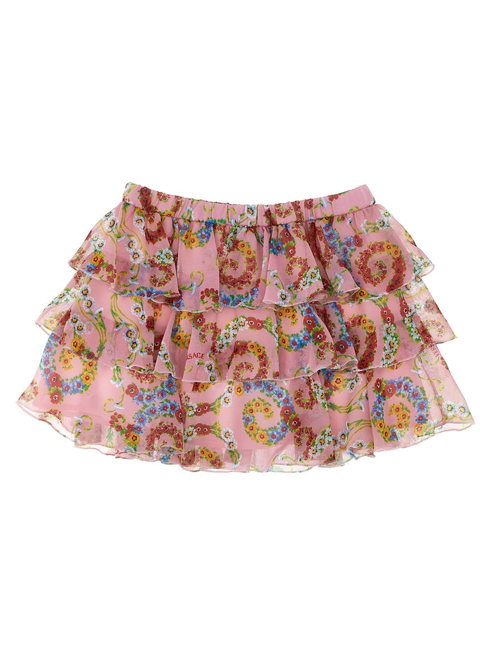 Versace Kids 'Geo Poly Barocco Flower' Skirt