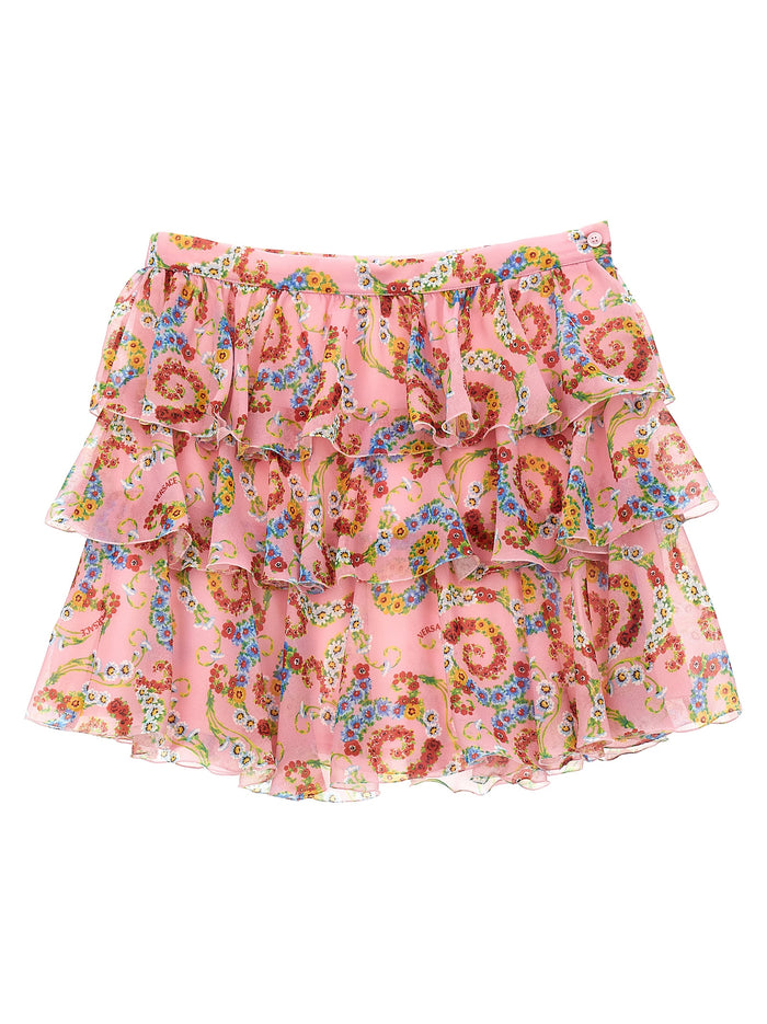Versace Kids 'Geo Poly Barocco Flower' Skirt