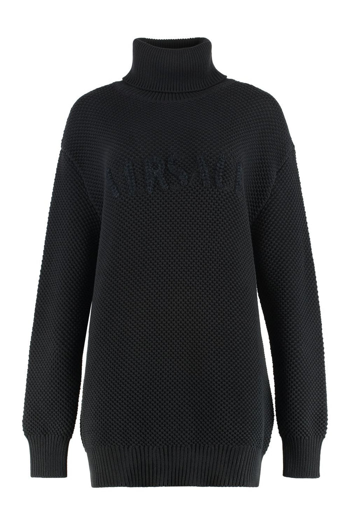 Versace Cotton Blend Turtleneck Sweater
