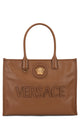 Versace Leather Tote Bag With Medusa Plate