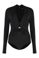Versace Safety Pin Draped Bodysuit