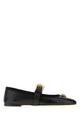 Versace Black Lamb Leather Ballerinas