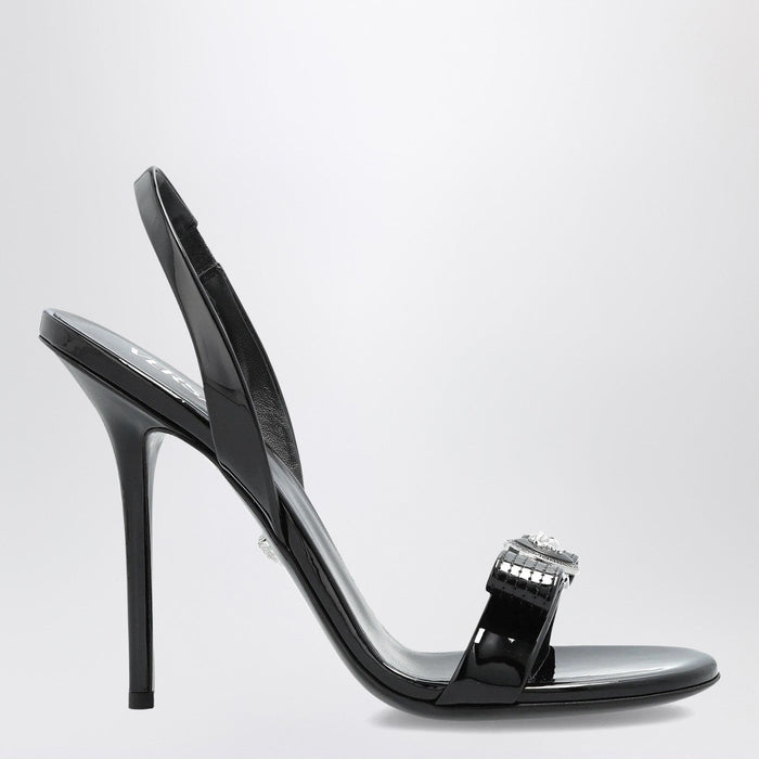 Versace Black Sandals With Medusa Bow