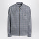Versace Light Blue Zipup Checked Shirt
