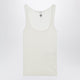 Versace Cream Wool Tank Top With Logo Embroidery