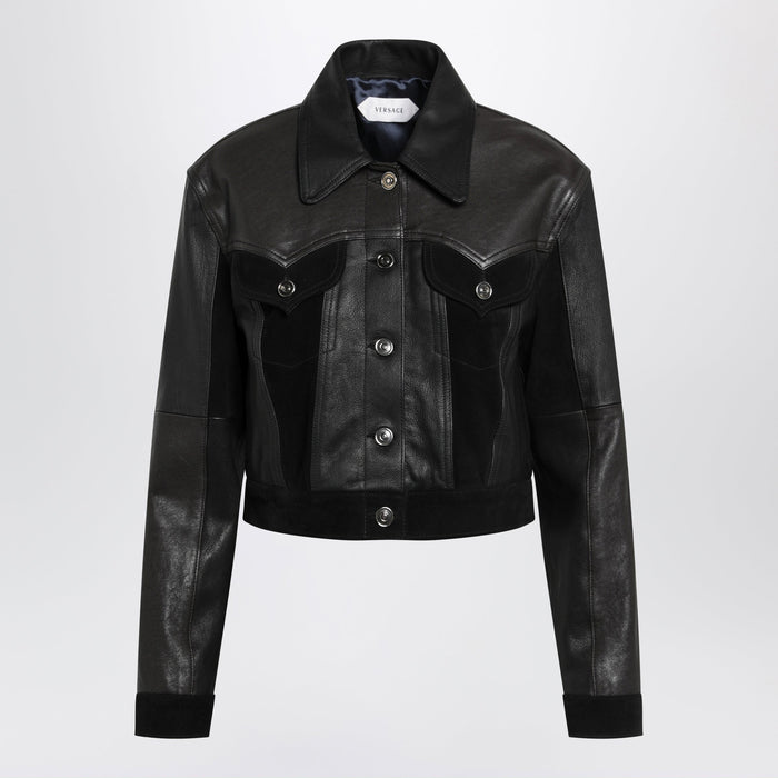 Versace Slim Black Leather Blouson