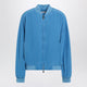 Versace Light Blue Silk Poplin Zip Blouson