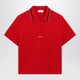 Versace Lipstick Red Cotton Piqué Polo With Embroidered Logo