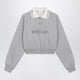 Versace Grey Cropped Cotton Polo Sweatshirt
