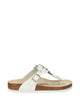 Birkenstock Gizeh Flowers White Leather Sandals