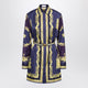 Versace Eggplant Chemisier Mini Dress With Baroque Print
