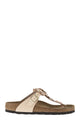 Birkenstock Gizeh Flowers – Natural Leather Thong Sandal With Floral Appliqués