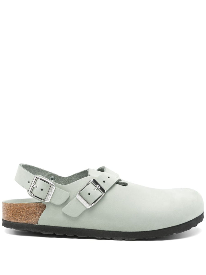 Birkenstock Mint Green Suede Tokyo Slippers
