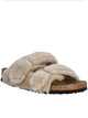 Birkenstock Arizona Shearling Nude Leather Sandals