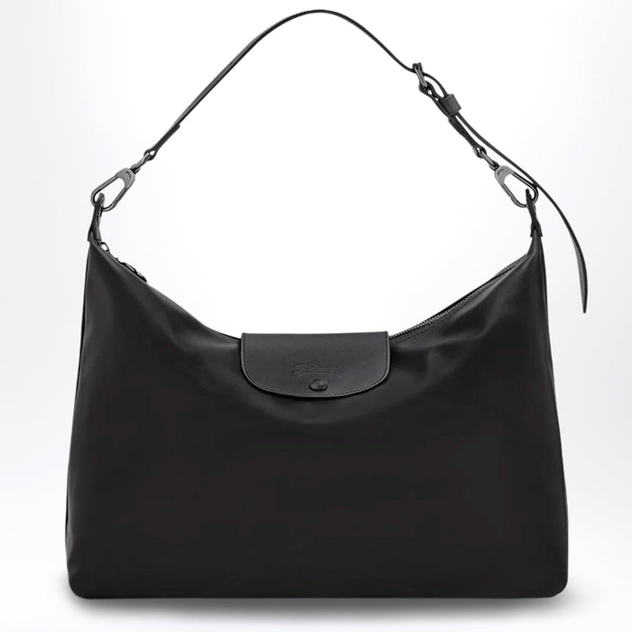 Longchamp Black Xl Le Pliage Xtra Leather Hobo Bag