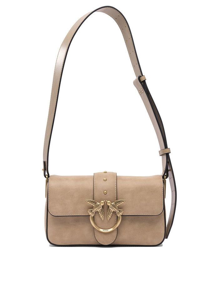 Pinko Leather Beige Crossbody Bag