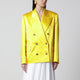 Dries Van Noten Doublebreasted Cotton Blend Jacket Shiny Yellow