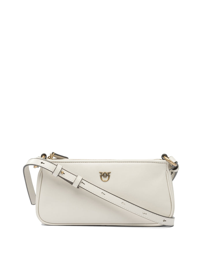 Pinko White Leather Crossbody Bag