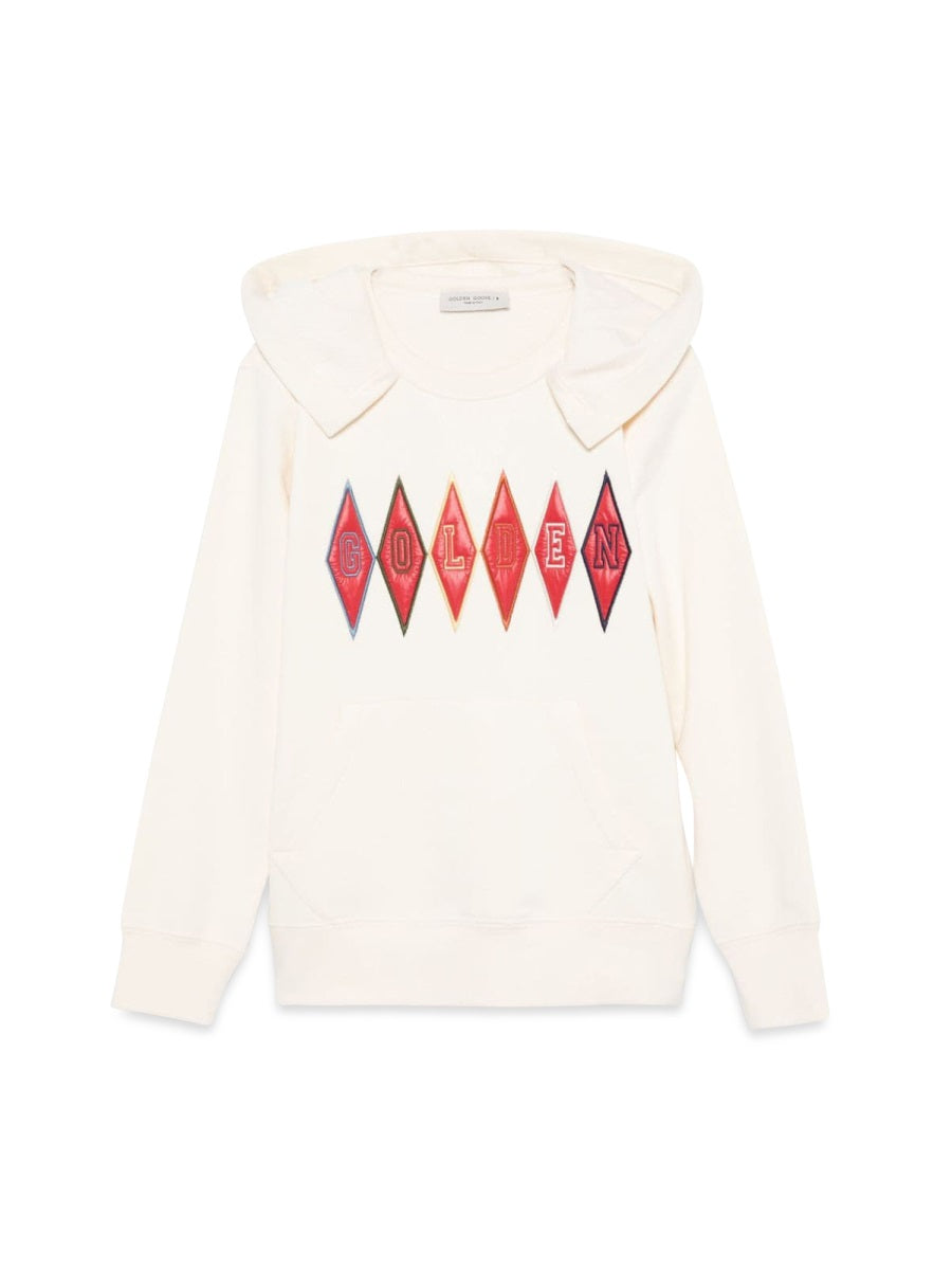 Golden Goose Journey Boy's Regular Hoodie Cotton Sweatshirt Patch Emboidered
