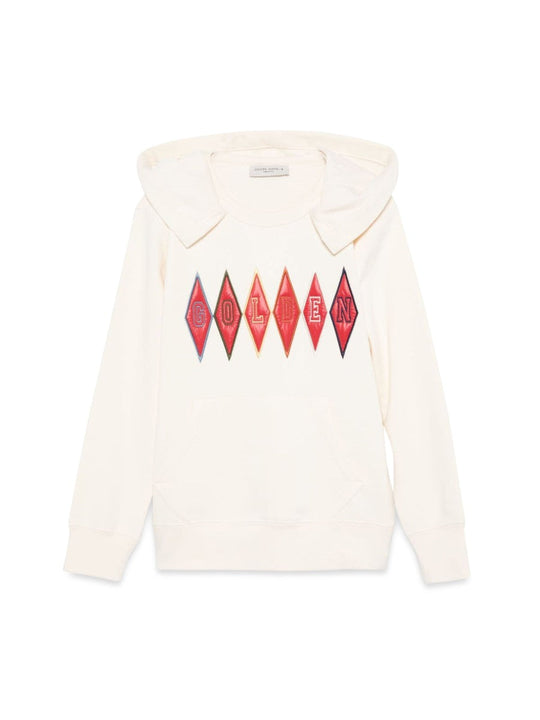 Golden Goose Journey Boy's Regular Hoodie Cotton Sweatshirt Patch Emboidered