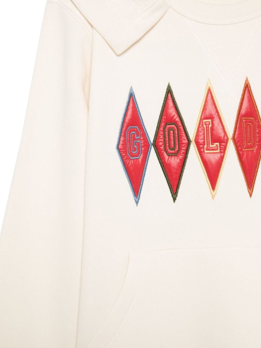 Golden Goose Journey Boy's Regular Hoodie Cotton Sweatshirt Patch Emboidered