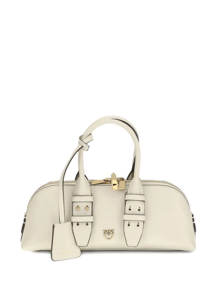 Pinko Bianco Oro Top Zip Bag