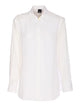 Pinko White Cotton Acetate Silk Front Shirt
