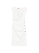 Pinko White Linen Viscose Elastane Dress