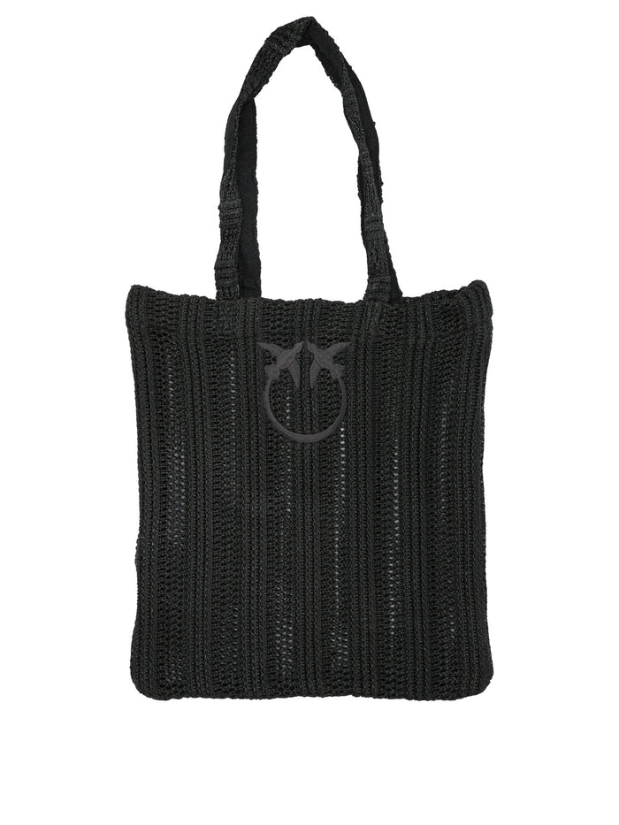 Pinko Black Polypropylene Cotton Shoulder Bag