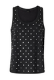 Pinko Grey Studded Mesh Sleeveless T-Shirt