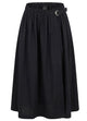 Pinko Black Cotton Midi Skirt