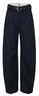 Pinko Navy Blue Pinstripe Belted Trousers