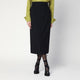 Dries Van Noten  Black Wool And Mohair Midi Skirt