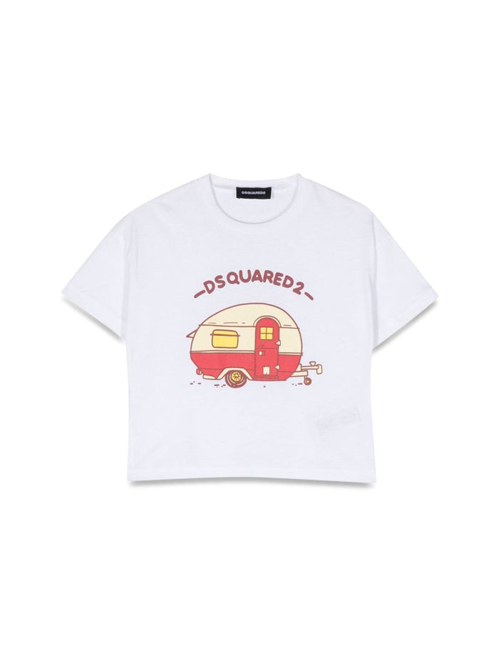 Dsquared Crop Print T-Shirt