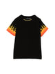 Vision Of Super Black Tshirt With Shaded Red Flames