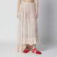 Dries Van Noten Écru Semisheer Silk Skirt