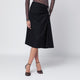 Dries Van Noten  Navy Blue Draped Skirt With Brooch