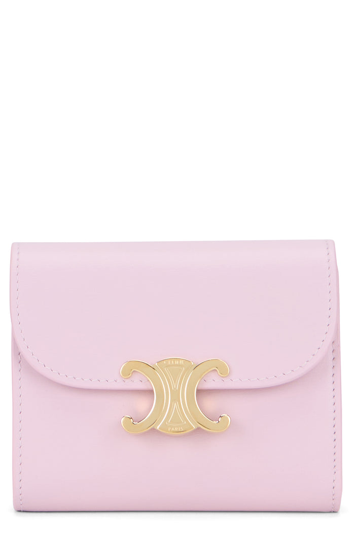 Celine Triomphe Wallet In Hammered Leather