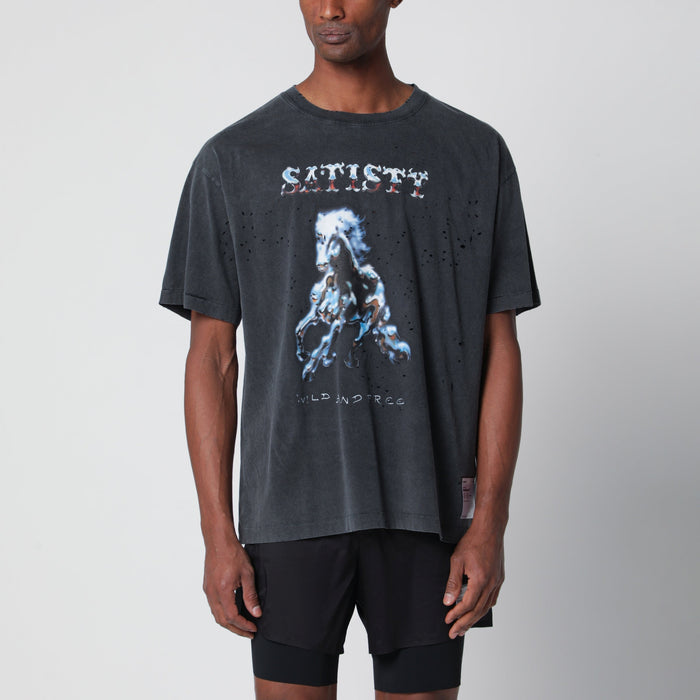 Satisfy Mothtech Aged Black T-Shirt With Holes