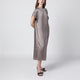 Dries Van Noten Taupe Silk Satin Midi Dress