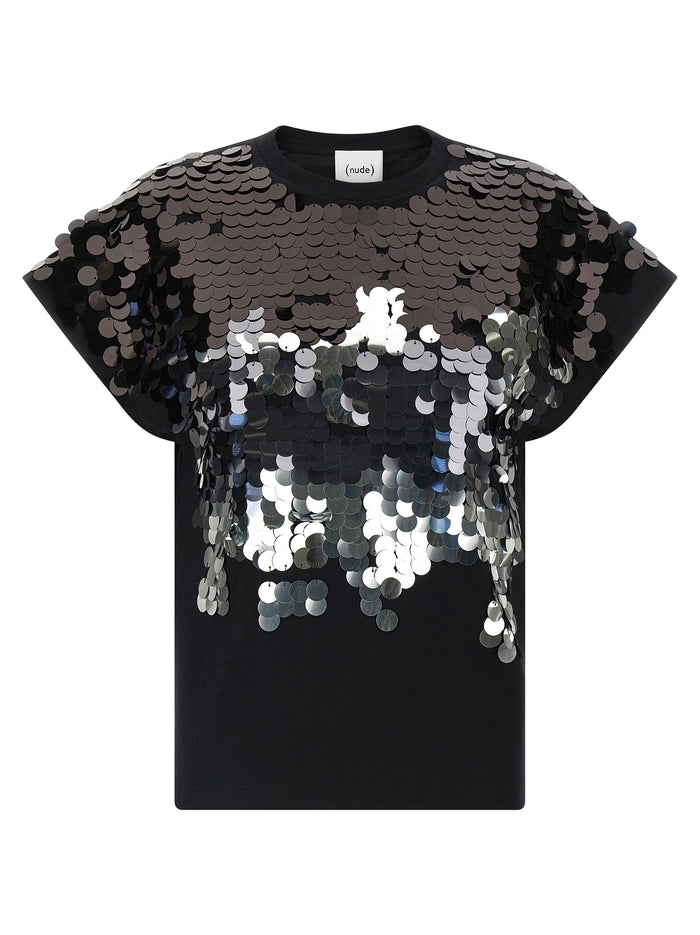 Nude Sequin T-Shirt